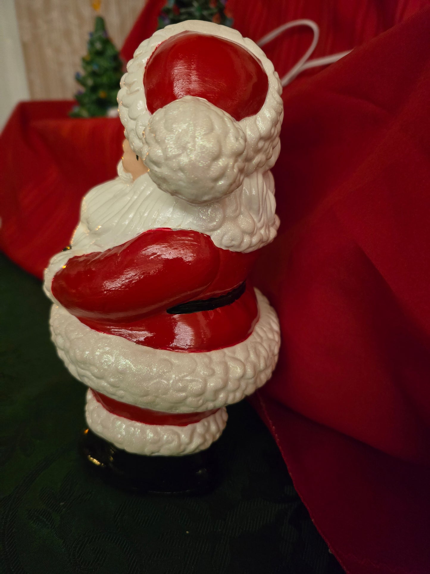 Hand-Painted Winking Santa Figurine – 12 Inch