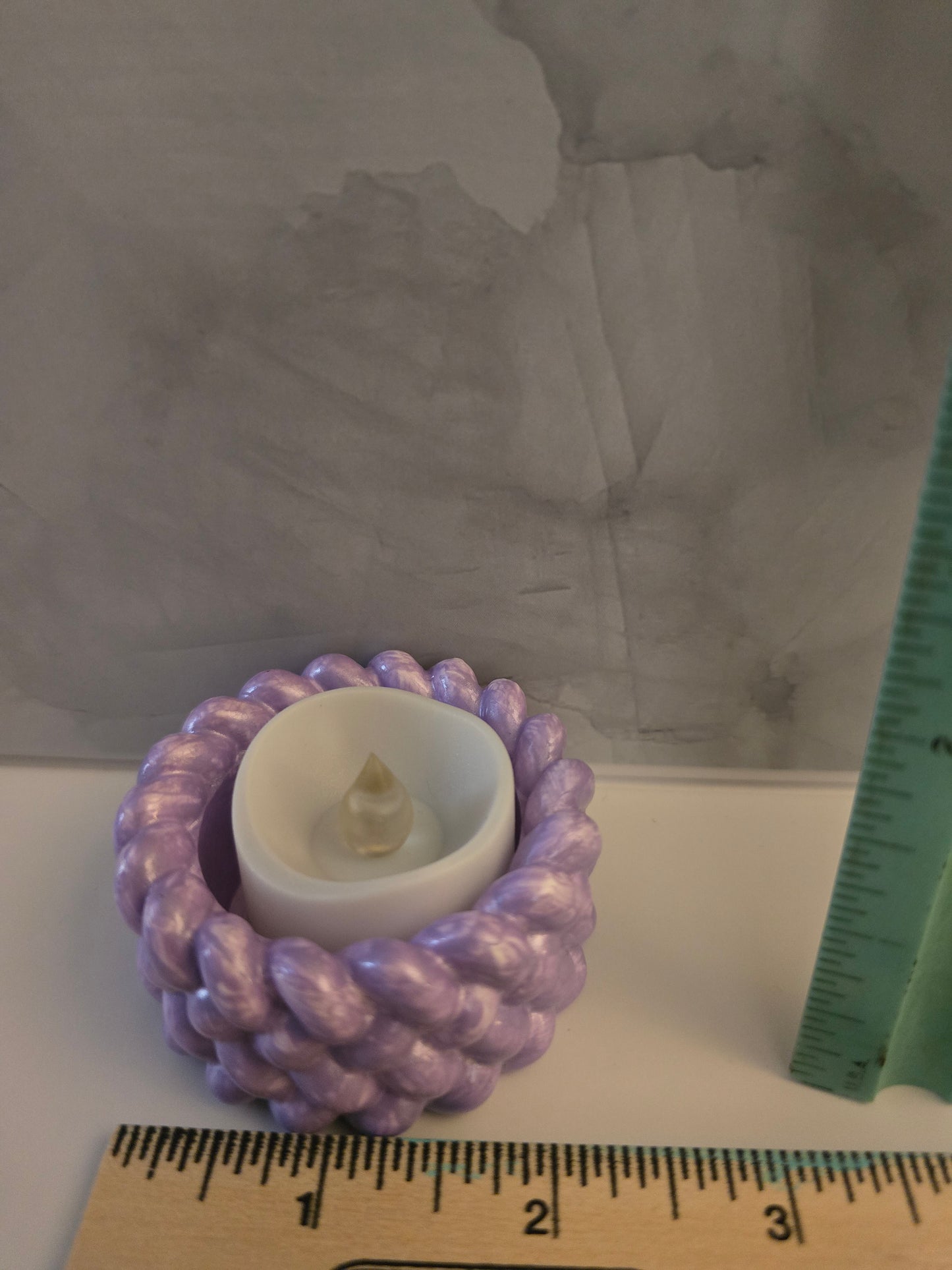 Purple textured candle holder