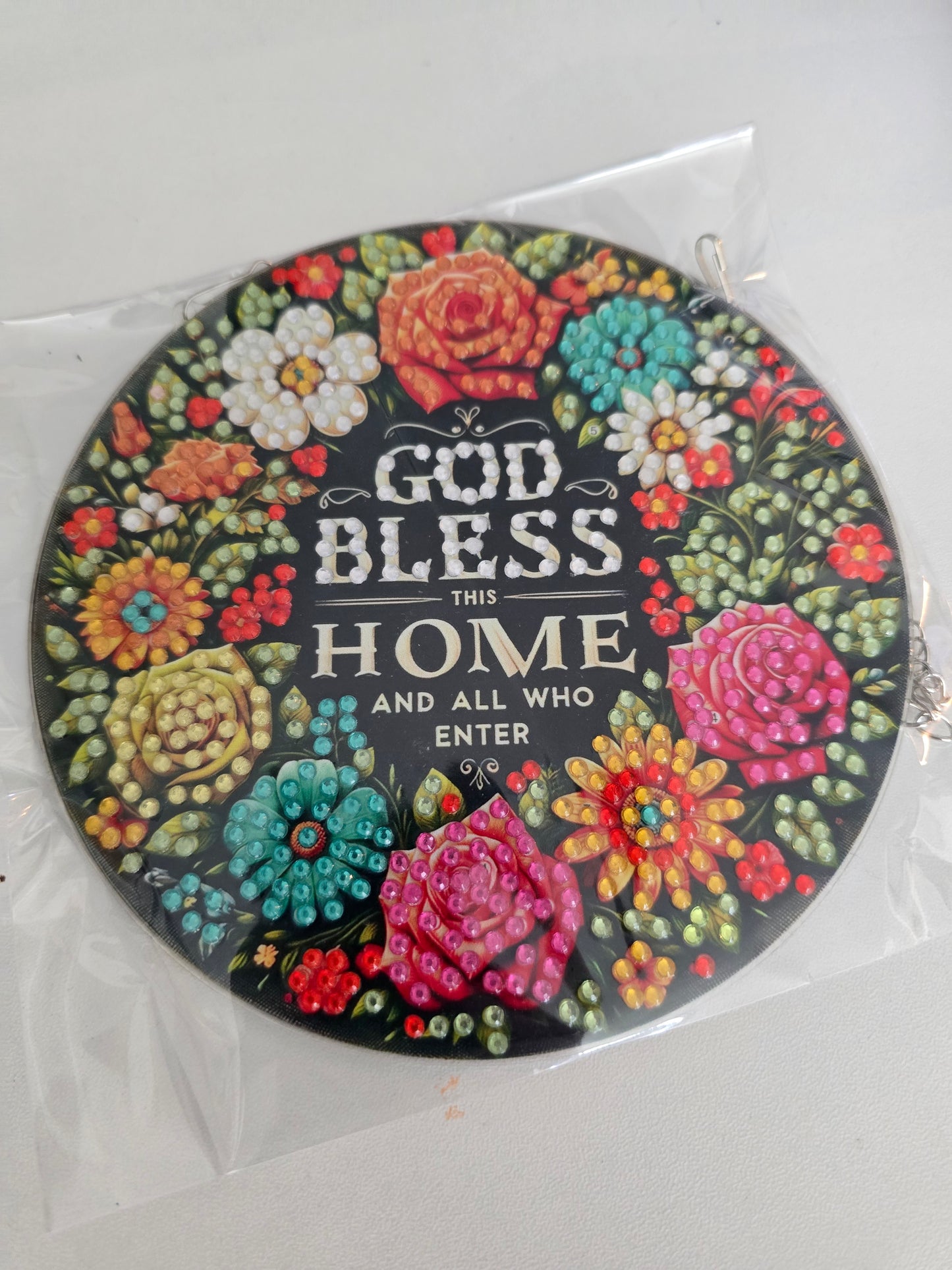 God Bless this Home and all who enter surronded by flowers