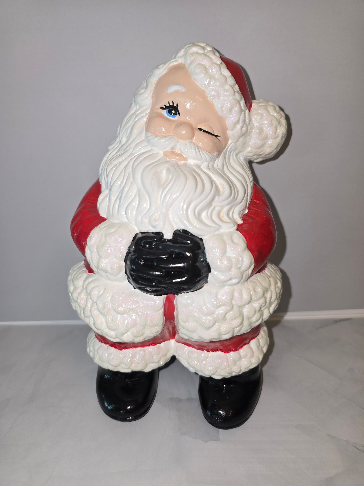 Winking Santa Figurine – 12 Inch Ceramic