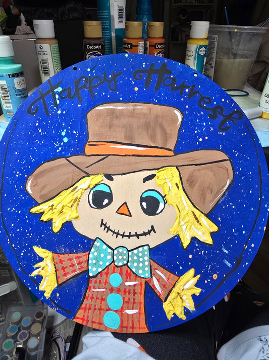 Scarecrow door hanger 12"