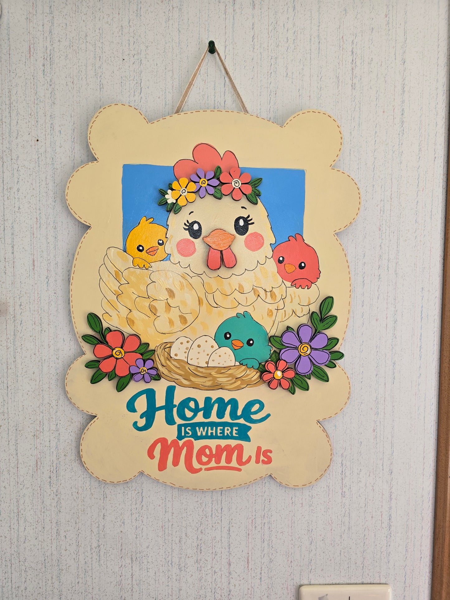 Home is Where Mom is 18" door hanger