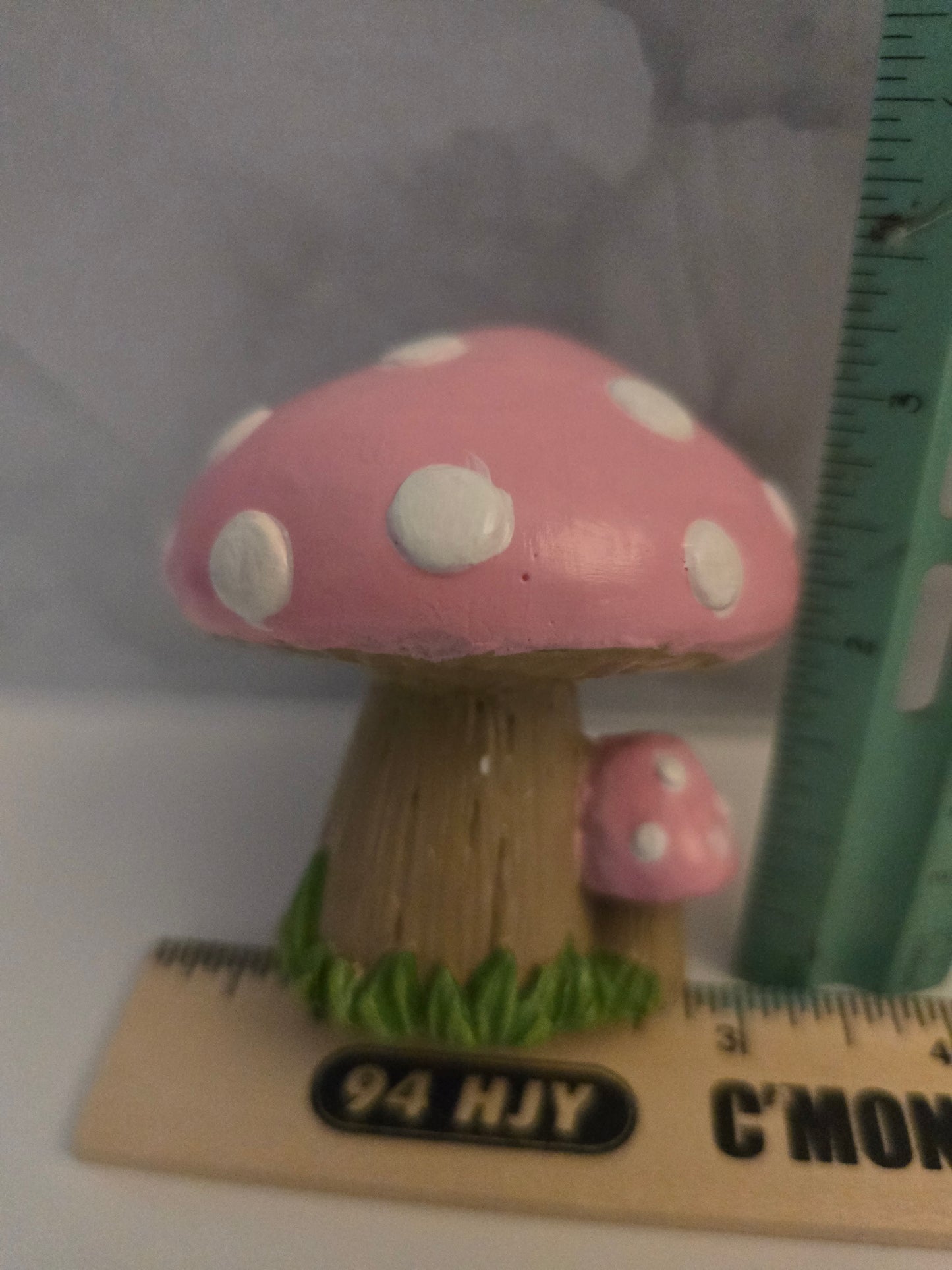 Handmade Ceramic Polka Dot Mushroom Figurine – Whimsical Home Decor