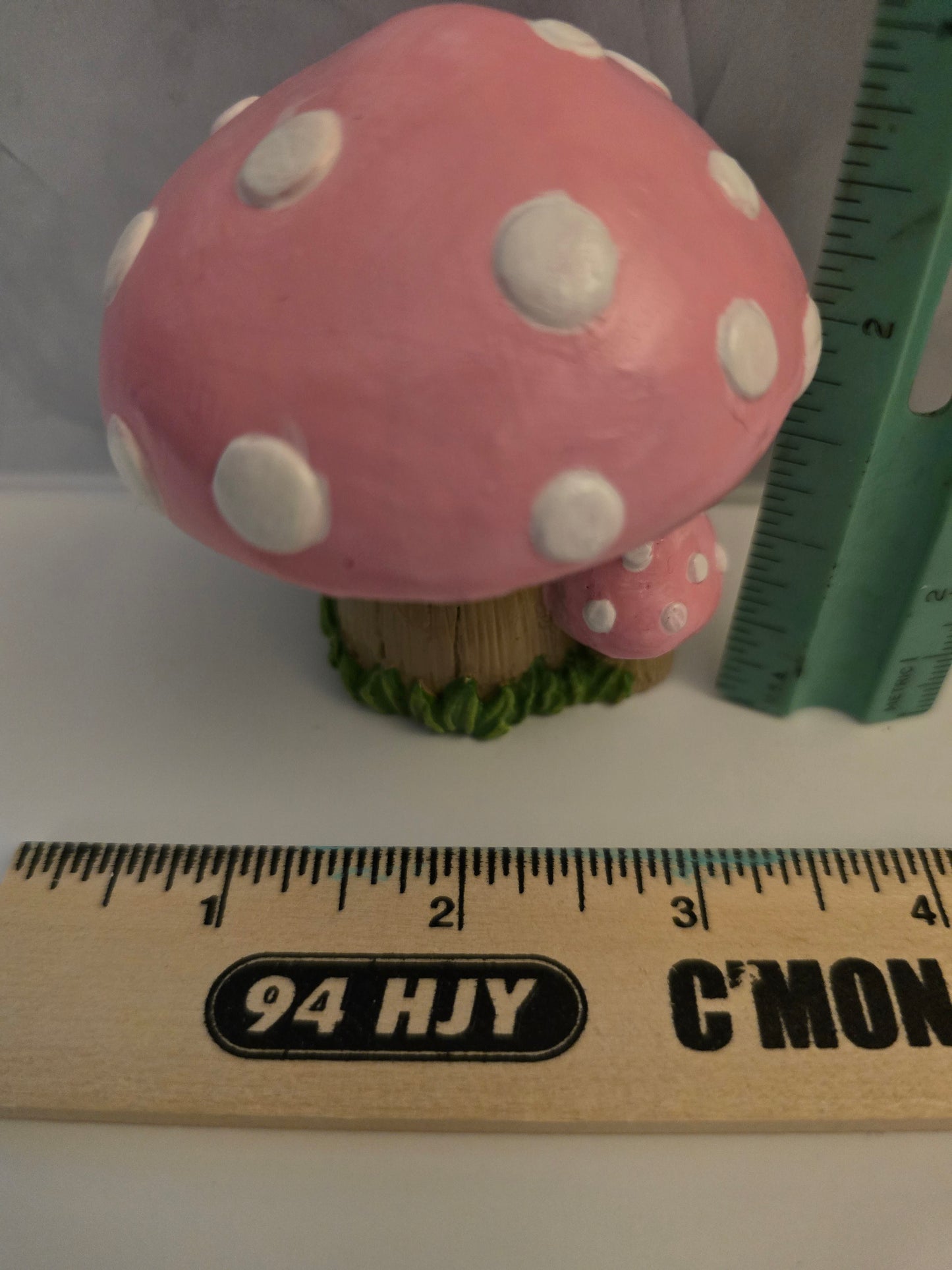 Handmade Ceramic Polka Dot Mushroom Figurine – Whimsical Home Decor