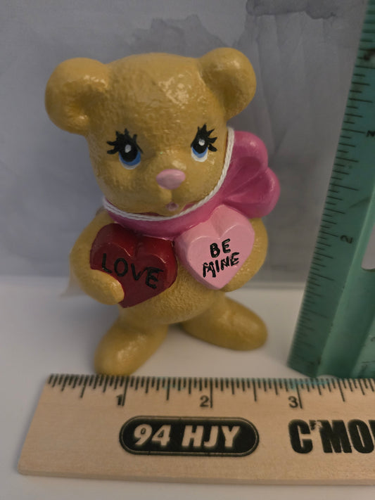 Handmade Ceramic Bear with Conversation Hearts – Valentine’s Keepsake